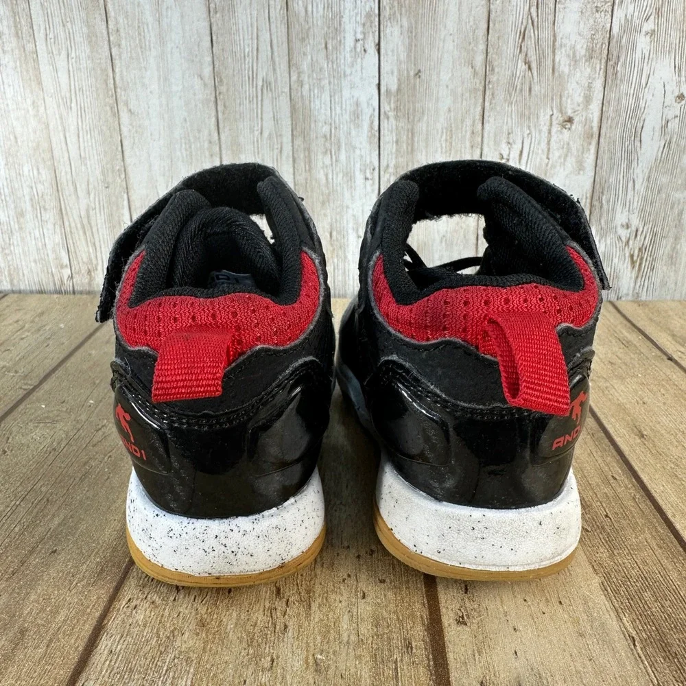 AND1 Boys‎ Toddler Size 7 Black Red High Top Sneakers Shoes